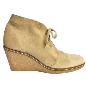 J. Crew suede leather MacAlister wedge booties 9 VGUC